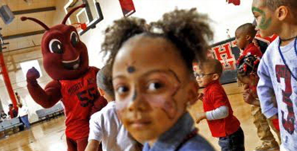 Kids at a Mighty Ants community event